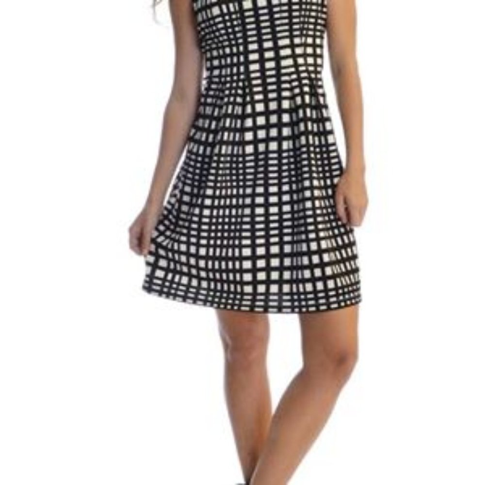 NYCC Designer Navy and White Shift Dress